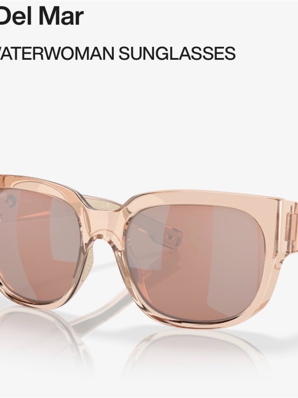 Costa WATERWOMAN SHINY BLONDE CR (BEIGE Blush Pink) Copper Silver Mirror - Picture 5 of 5